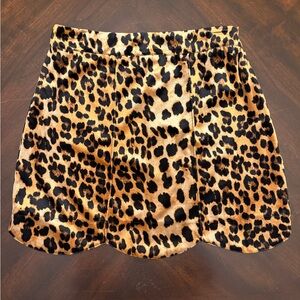 Leopard Print Velvet Mini Skirt